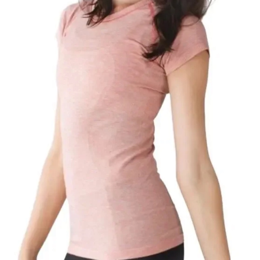 Lululemon Swiftly Tech Short Sleeve Shirt- size 8 (peach & magenta)